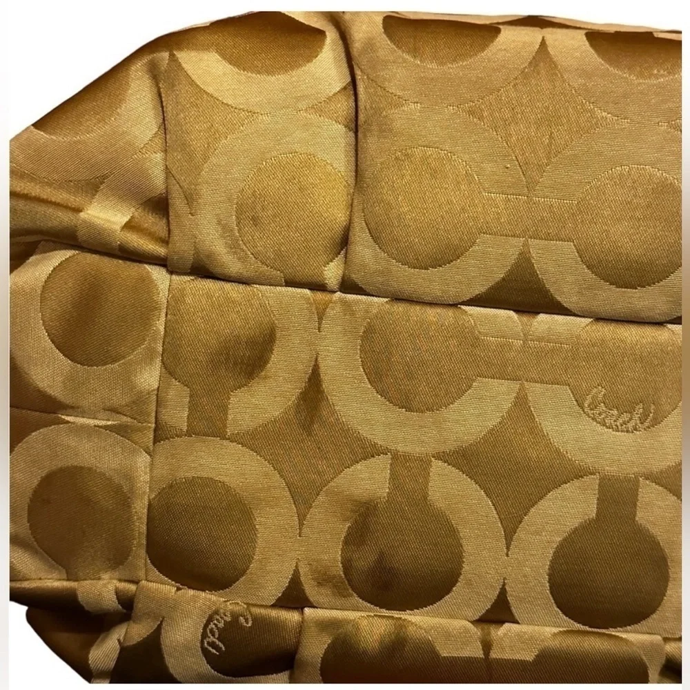 Coach Canvas & Leather Tan Signature Logo Shoulder Bag. GUC “Peach” Straps, VNTG - Picture 8 of 10